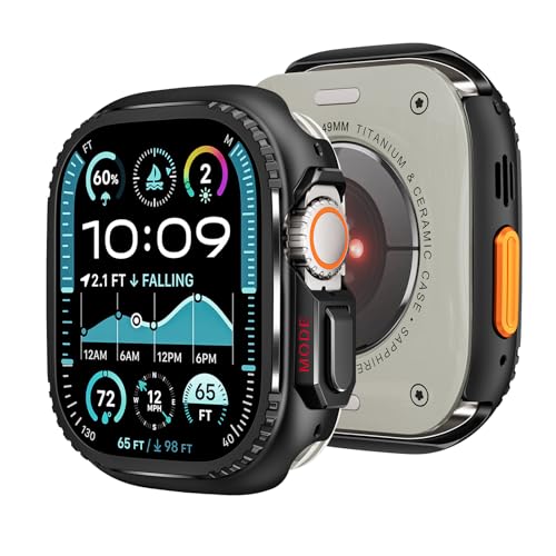 Dikeshgu for Apple Watch Ultra 2/Ultra�P�[�X 49mm ���������f�� �A�b�v���E�H�b�`�E���g���o���p�[ �A�b�v���E�H�b�`�E���g���J�o�[+�w�ʃP�[�X��2 in 1�f�U�C�� �h�� �ϏՌ� Apple Watch�A�N�Z�T���[