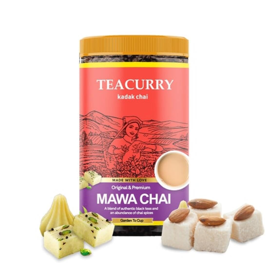 TEACURRYMawa Chai (100 Grams | 50 Cups) - Mawa Flavored Tea for B vitamins such as riboflavin and vitamin B12