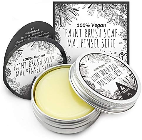 Tritart 100% Vegan Paint Brush Cleaner Soap for Makeup, Watercolor & Acrylic Paint Brushes - Lemon Scented Paint Soap for Cleaning Oil Paint Brushes