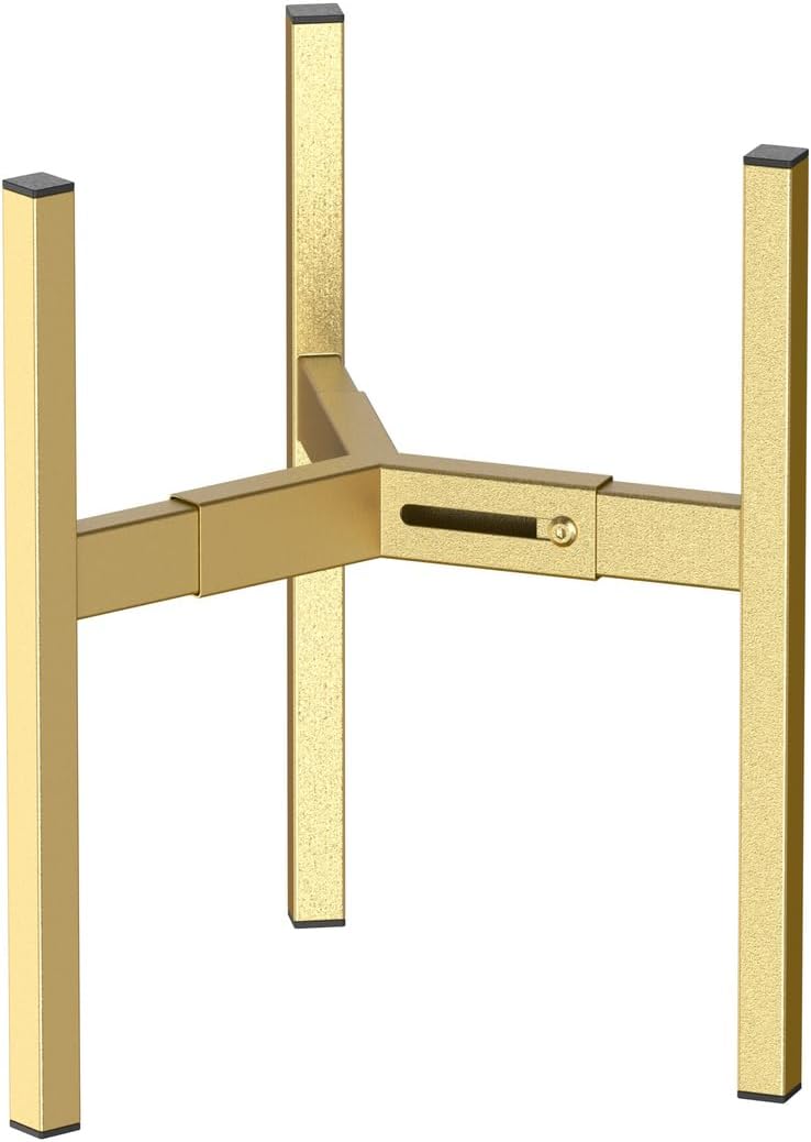 Metal Plant Stand, Adjustable Size Fits 10 12 13 14 15 16 Inches Large Planter Pot,Mid Century Expandable Plant Holder Indoor Outdoor Corner (HeavyGold-III, Fits all pots between 8" and 16") HeavyGold-III Fits all pots between 8" and 16"