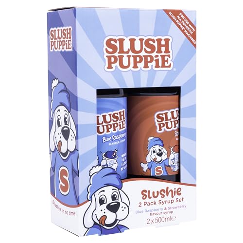 Slush Puppie Sirup 2 Geschmacksrichtungen Enthält kultige Geschmacksrichtungen Blue Raspberry & Strawberry 2 x 500 ml Flaschen Offiziell lizenziertes Slush Puppy Merchandise – Bild 5