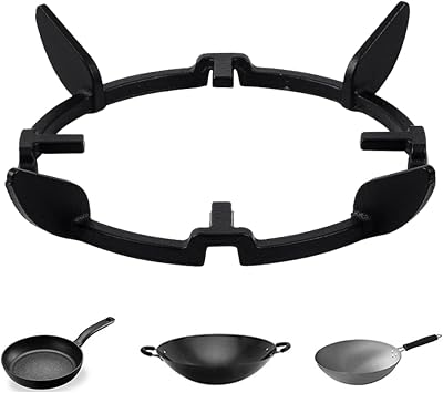Wok Ring, Cast Iron Ring Pan Support Stand, Wok Stand for Gas Hob, Wok Support Ring Universal for Kitchen Wok Gas Hob and Cookers, 17cm Diameter