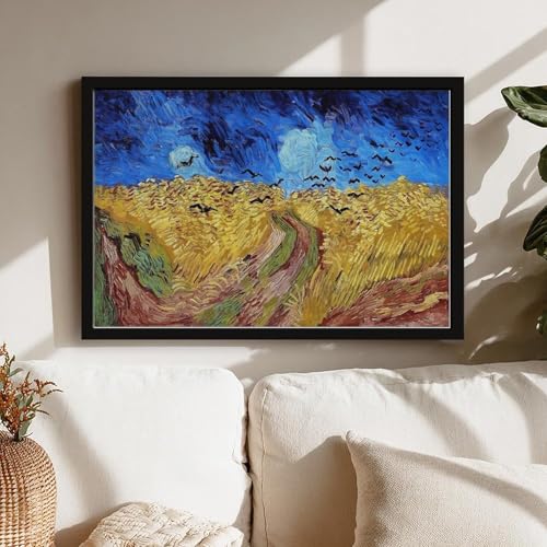Toile tendue Champ de blé avec corbeaux Van Gogh émotion d'art