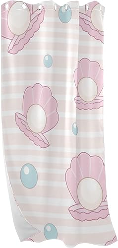 Miniatura 7 de Lindas cortinas opacas con rayas naranjas y perlas, de 84 pulgadas de largo, cortinas para ventana para dormitorio, cortina divisora de habitación,