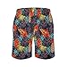 TENGBOKY Funny Mens Red Palm Tree Swim Trunks Board Shorts Swimwear with Liner Bathing Suits for Men 9 Inch Inseam Swimsuits