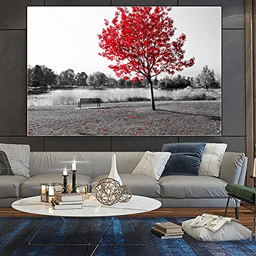 Affiches et impressions paysage grand arbre d'art moderne sur toile