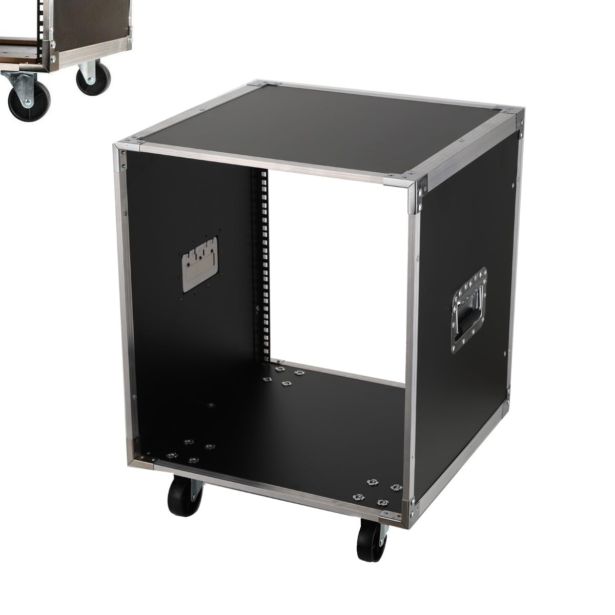 Rack de serveur 19 pouces - Avec roulettes - Pour unité centrale et PC - Technique de scène - 12U - Armoire réseau - Pour salle de serveur, bureau - 500 x 500 x 530 mm