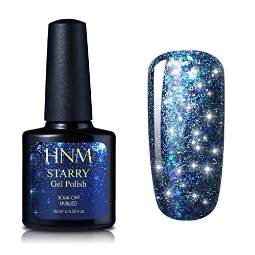 HNM Starry Gel Nail Polish, Soak Off UV LED Gel Poliah Glitter Super Bling Manicure Beauty Nail Art 6622
