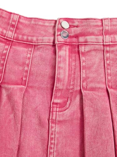 Image of WDIRARA Girl's Y2K 2 Piece Outfits Bandeau Tube Tops Jeans Denim Sets A Line Pleated Mini Skirt Set