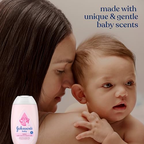 Image of Johnson's Baby Lotion with Coconut Oil, Aloe Vera & Vitamin B5, 72 HR Hydration, Skin Moisturizer, Hypoallergenic, Newborn Safe, Protects From Dryness & Strengthens Skin, Baby Essentials, 13.6 fl. oz
