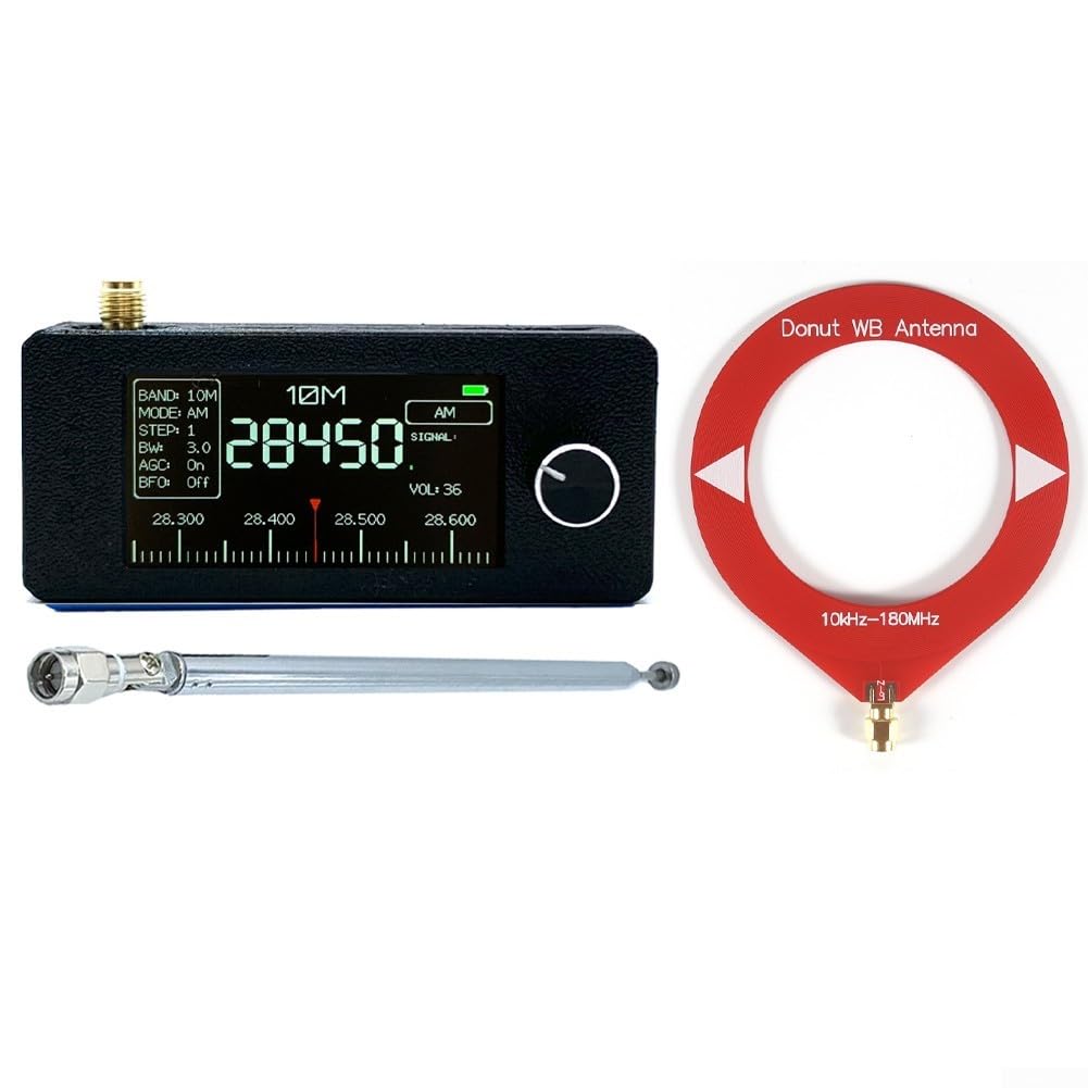 Receptor de radio de bolsillo, radio SI4732 de tamaño de bolsillo de 0.5-108 MHz, receptor, mini radio, pantalla a color IPS de alta definición de 1.9 pulgadas, 7.3 x 3.2 x 1.2 cm (C)