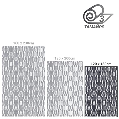 Tapis salon gris 120x180 lavable en machine polyester doux texture - 4