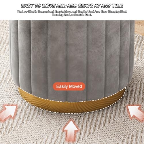 Moderno taburete de maquillaje redondo con almacenamiento silla de tocador compacta para sala de estar y dormitorio diseño elegante que ahorra espacio ideal para belleza y decoración del hog