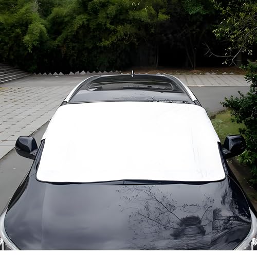 RAM ONLINE Universal Magnetic Windscreen Cover For Winter Ice Snow UV Car Windshield Cover Frost Snow Sunshade Cover For Cars Vans 162CM