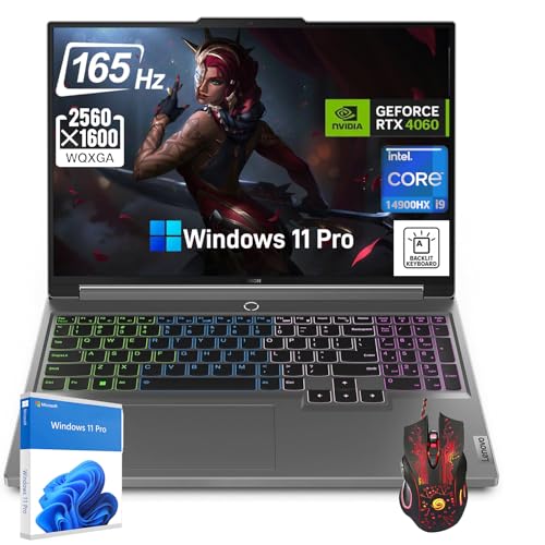 Image of Lenovo Legion 5i Gaming Laptop - 16 inch WQXGA 165Hz Display, Intel 24-Core i9-14900HX Processor, NVIDIA GeForce RTX 4060, 32GB DDR5, 1TB SSD, Backlit KB, WiFi 6E, Windows 11 Pro, with Accessories