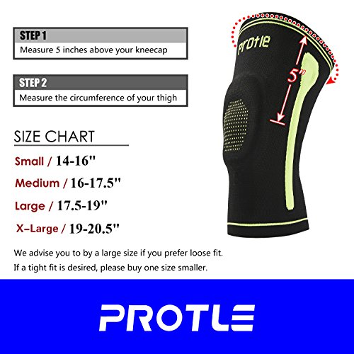 Compression Silicone Knee Braces Support, Patella Padding Sleeve With Spring Inserts For Pain Relief, Patella Tendonitis, Skiing, Skating, Fitness, Weightlifting (Small, Pair-Green) #TOP2