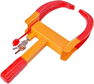 Wakauto Trailer Lock Wheel Clamp Anti- Theft Wheel Lock Boot Tire Claw 10 Holes for Parking Car Truck Rv Boat Trailer Accessory