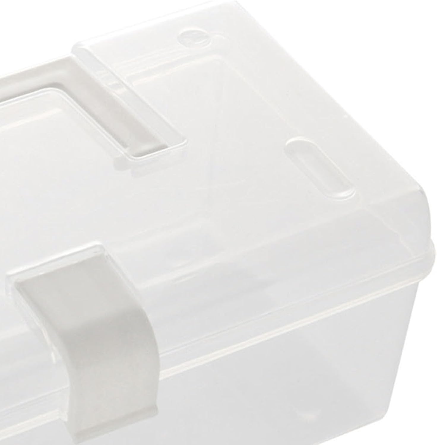 Plastic Carrying Case with Handle, Transparent Storage Box Multipurpose Storage Bin with Latch Lock for Art Craft Cosmetic Sewing Kit