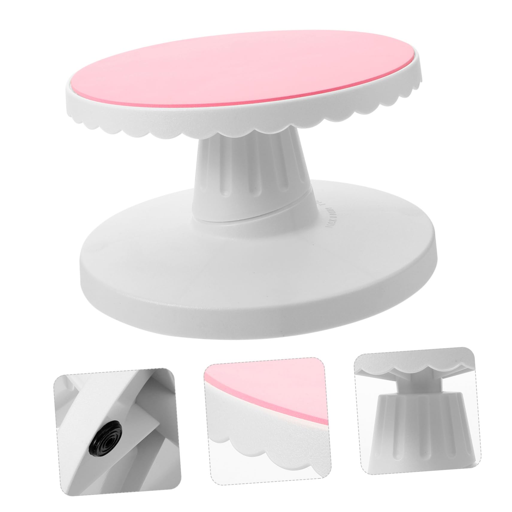 Genérico Plato Giratorio para Decorar Pasteles De 10 Pulgadas Ajustable y Antideslizante Plástico Inclinable para Repostería Uso Fiestas y Celebraciones Incluye Soporte Giratorio