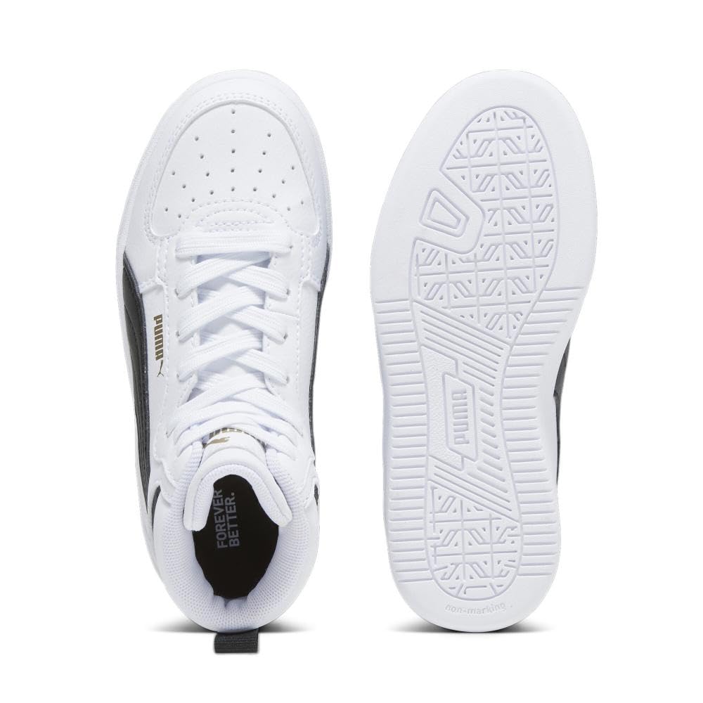 PUMA Shoes, Caven 2.0 Mid Sneaker, Blanco Negro-Dorado, 38 EU Unisex niños