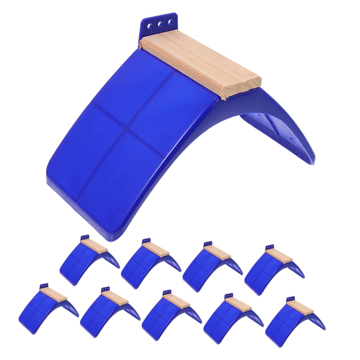 Support pour Oiseaux Perchoir Bleu Lot de 10 en Bois et PP