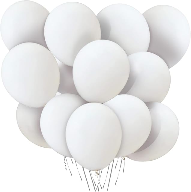 White Balloons 100 Pack 12 Inch Thicken Latex White Helium balloon Romantic Balloon Party Decorations for Birthday Wedding Valentine's Day Anniversary Engagement Baby Shower Festival Decor Supplies