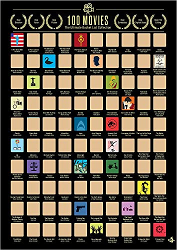 Top 100 Filme zum Rubbeln, A2-Größe, Filmposter, Geschenke für Film-Liebhaber, Must See Movie Challenge mit Kratzer im Lieferumfang enthalten Cover