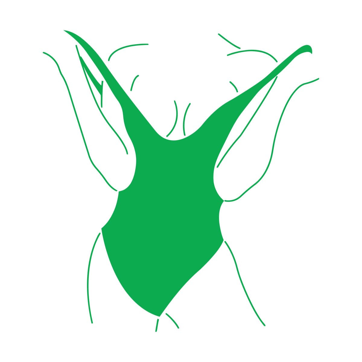 Wall Stickers Swimsuit ​Sex Appeal Woman Body Naked Model 81x90.8cm Removable Without Leaving Glue Extra Large Green