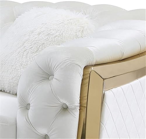 Miniatura 8 de Glory Furniture Lexi - Sofá de terciopelo de 19 pulgadas de alto con cojín en color marfildorado