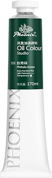 PHOENIX Phthalo Green Oil Paint - Studio Oil Paint Single Large Tube - 170ml / 5.75 Fl oz. Phthalo Green 558