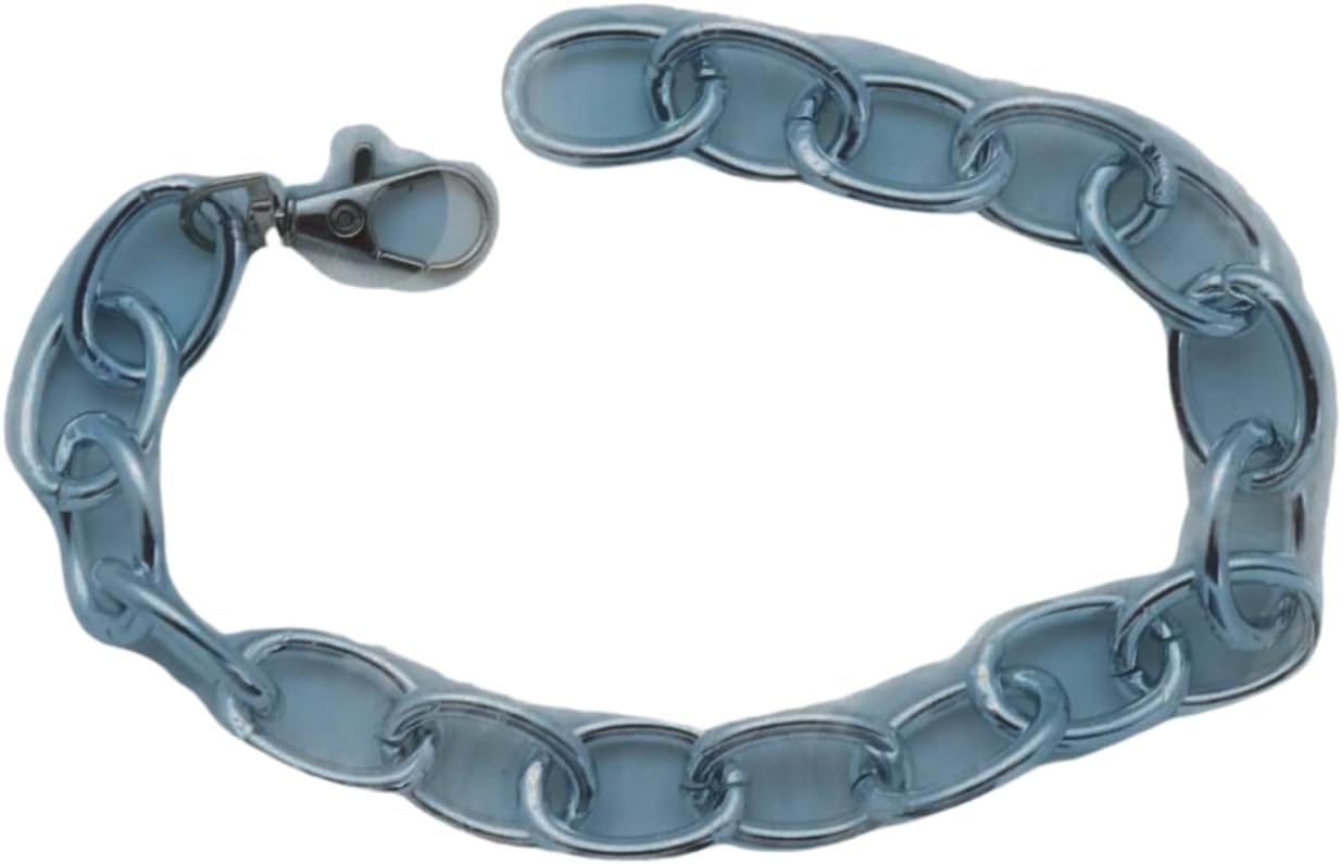 Women’s Silver-Tone Chunky Chain Boot Bracelet Pair, Y2K Oval Link Shoe Anklet Straps, Adjustable 11–15 In, 2PCS Metal Boot Jewelry, BC155