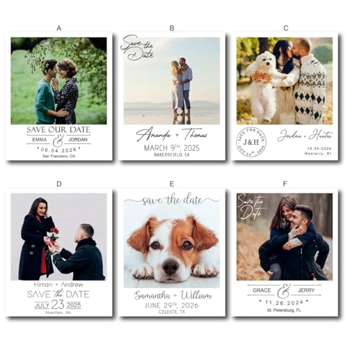 Ultra-Thick Photo Save the Date Magnets Pack of 10 to 300 Personalized Save the Dates for Weddings with Free Envelopes
