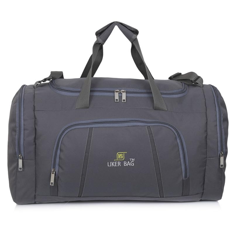 Duffle Bag with Separate Shoe/Laundry Compartment for Men & Women Grey-picture-26