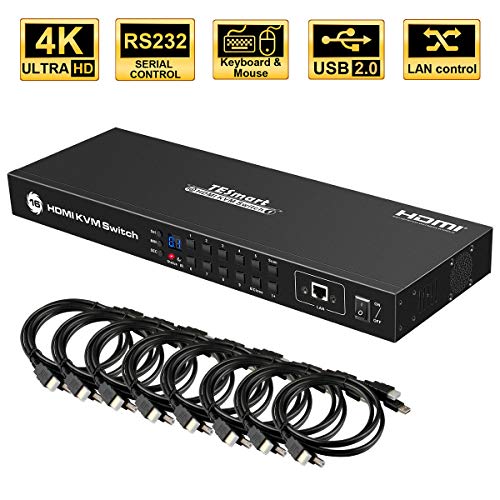 TESmart 4K UHD 16 Ports HDMI KVM Switch Console Rack Mount Switch