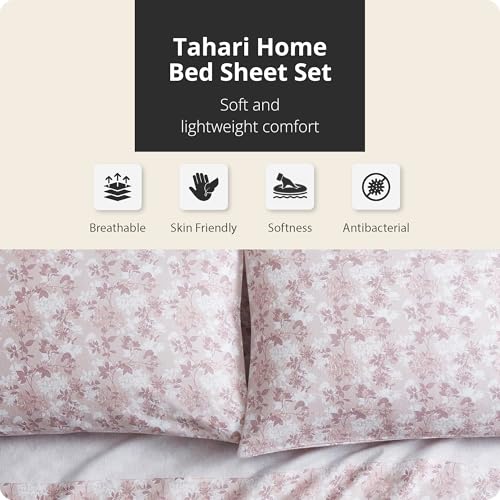 Image of Tahari Home Brushed Flannel 4-Piece Bedding Set, Queen, Mora Blush