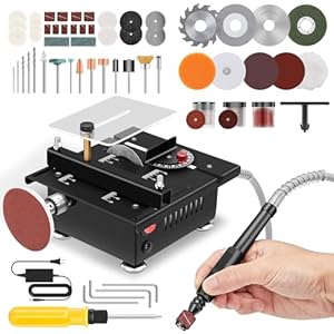 Saker Mini Multi-Functional Table Saw,Mini Table Saws for Crafts,Portable Mini Desktop Electric Saw for Wood Cutting,Speeds & Angle Adjustable with More Accessories for Plastic Acrylic Cutting