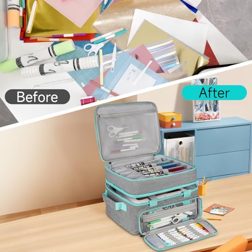 Carrying Case Compatible with Cricut EasyPress 2/Cricut EasyPress3 (9"x9",10"x10",12"x10"),Double-Layer Heat Press Machine Storage Bag Fits for Htvront(10"x10"),Tools and Accessories,Easy Press Mat by LEFOR·Z - Image 3