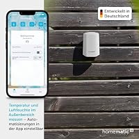 Homematic IP Smart Home Temperatur- und Luftfeuchtigkeitssensor – außen, weiß, Zubehör für Smart Home mit App-Funktion, Temperaturmessung, kabellos, 150573A0 – Ansicht 2