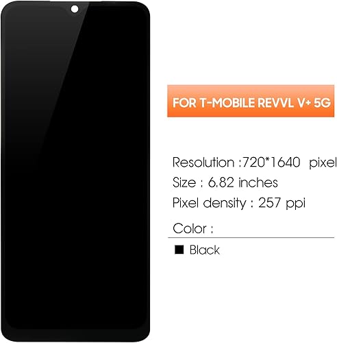 Miniatura 2 de Pantalla para T-Mobile Revvl V Plus 5G Reemplazo de pantalla para Revvl V+5G Pantalla LCD WTRVL5G Pantalla táctil Digitalizador Asamblea Piezas de