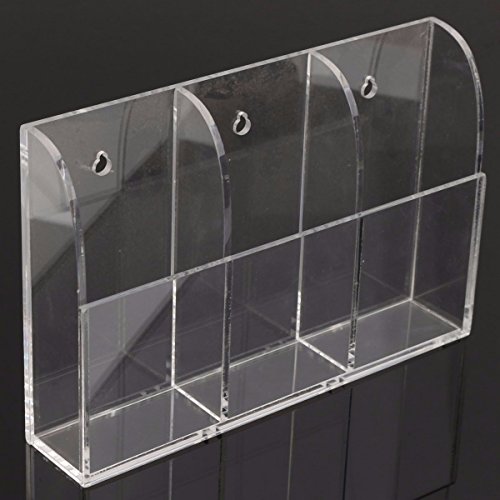 KINGSO Wall Mount 3 Tier Acrylic Remote Control Storage Holder Organizer