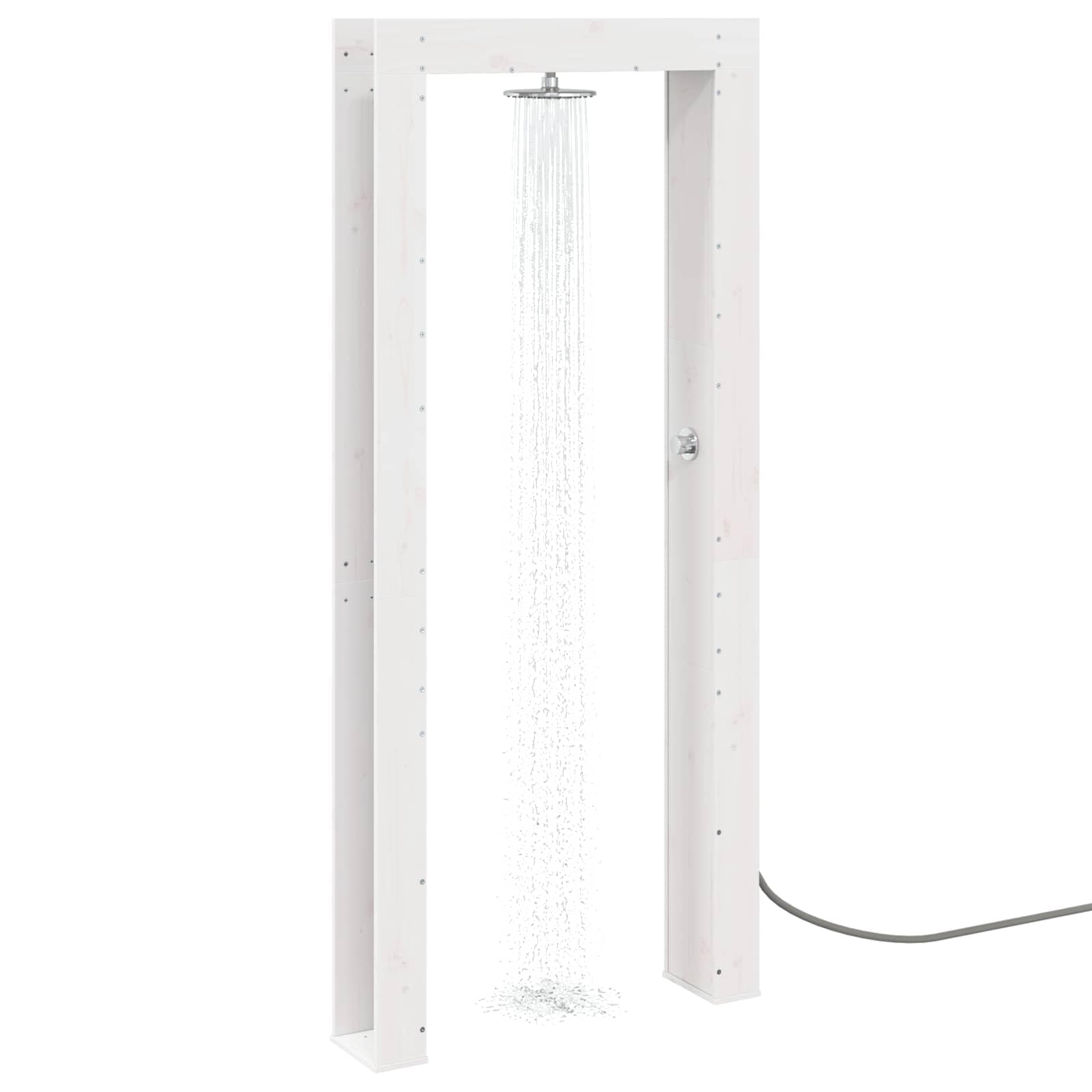 vidaXL Ducha Exterior 226 cm Madera Maciza de Pino y Acero Inoxidable