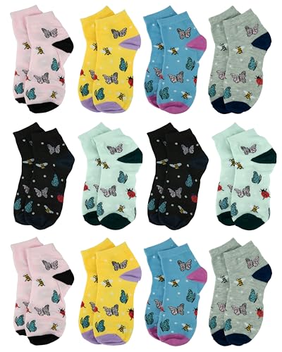 Image of Gelante 12-Pair Women's Ankle Socks, Colorful Comfortable Lightweight Breathable Athletic