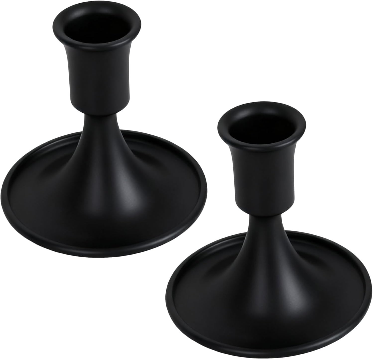 LOGOFUN 4pcs Vintage Black Iron Taper Candle Holders Romantic Table Centerpiece Decor for Wedding Christmas Birthday