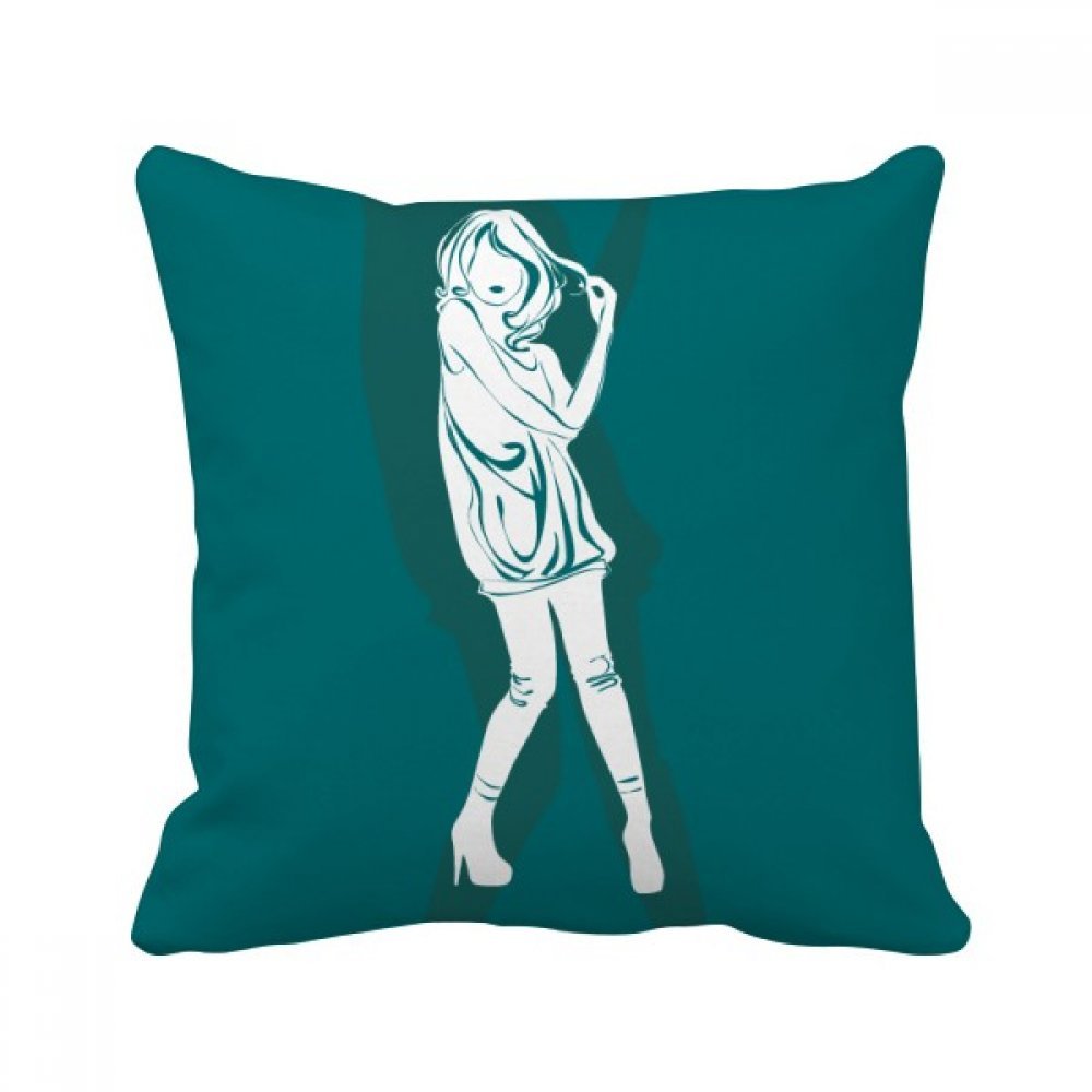 Oreiller décoratif silhouette femme pour un canapé de salon moderne