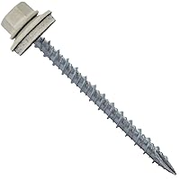 Vista 24 de Tornillos para techos de metal #10: (250) Tornillos x 2-1/2" ABC GRIS Tornillo de techo de chapa hexagonal Tornillo de techo de chapa. Arandela EPDM