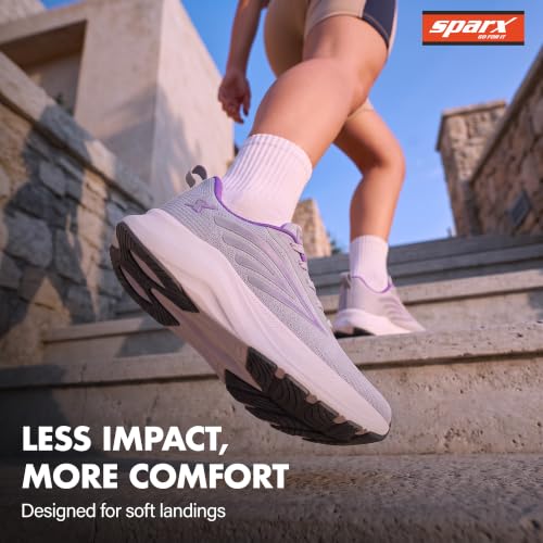 Image of SPARX Sports Running Shoes for Women - Lightweight Breathable Lace-Up Athletic Shoes with Cushioned Comfort, Shock Absorption, Durable Grip, Flexible Sole & Everyday Walking Performance