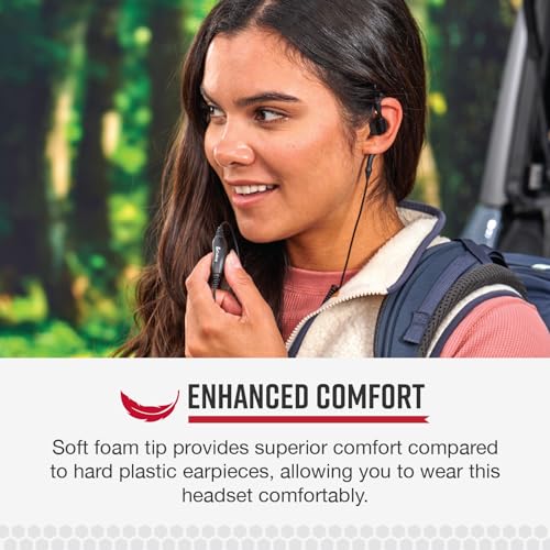 Image of Cobra 2.5mm C-Style in-Ear Headset with Foam Earpiece - Comfortable Noise-Isolating Communication Earpiece for Two-Way Radios with Soft Foam Tip