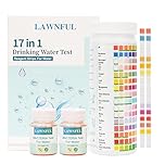 Drinking Water Test Kit, LAWNFUL 17 in 1 Tap & Well Water Test Kit,100 Water Strips+ 2 Bacteria Tests, High Precision Home Water Test Kit Detect Bacteria, pH, Copper, Lead, Iron, Hardness and More