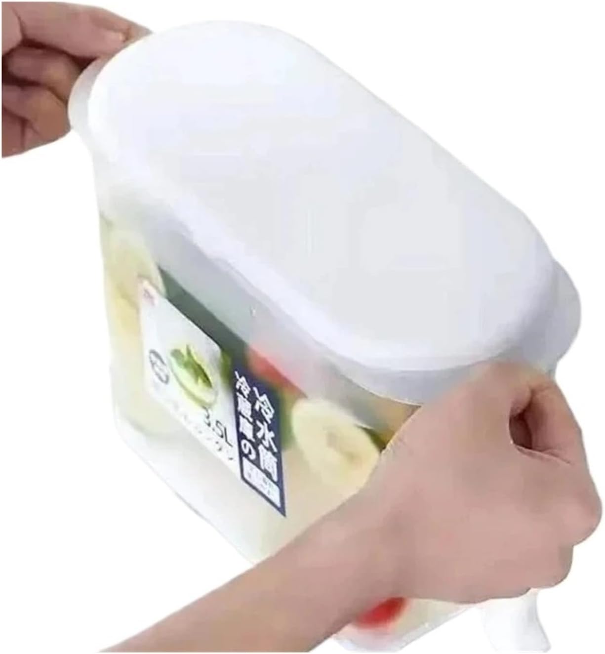 3.5L/5L大容量冷水ケトル、蛇口付き冷蔵庫用アイス飲料ディスペンサー、夏用ドリンクウェア用冷水ピッチャー(White-2pcs-