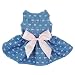Fitwarm Sweetie Bows Soft Denim Pet Dog Dress Shirts Clothes Vest Apparel, Medium